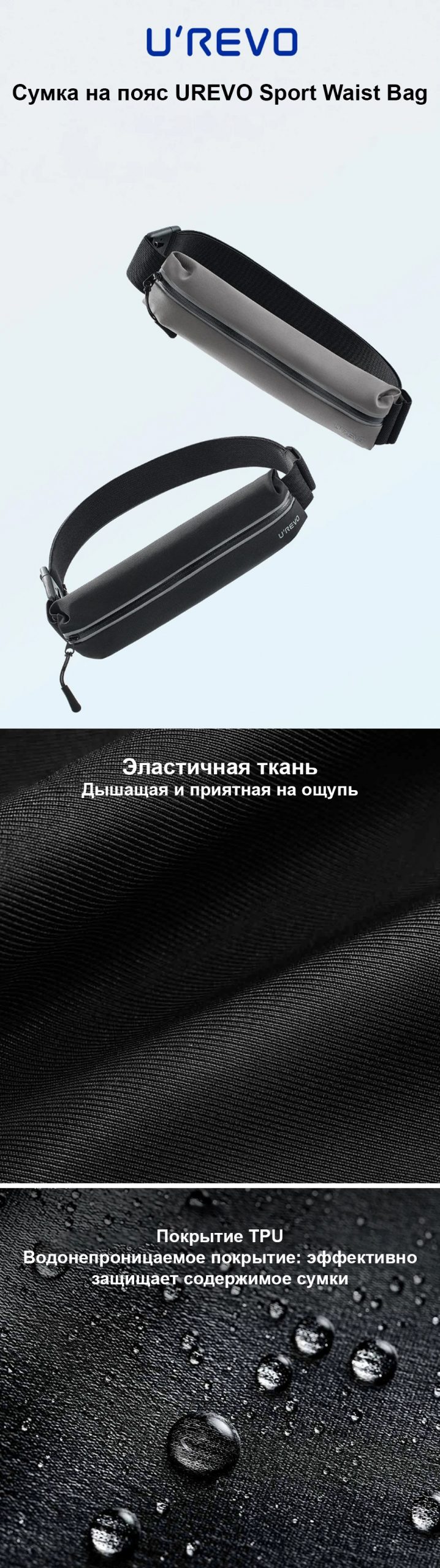 Сумка на пояс Xiaomi UREVO Sport Waist Bag (URBWPNT2002U)