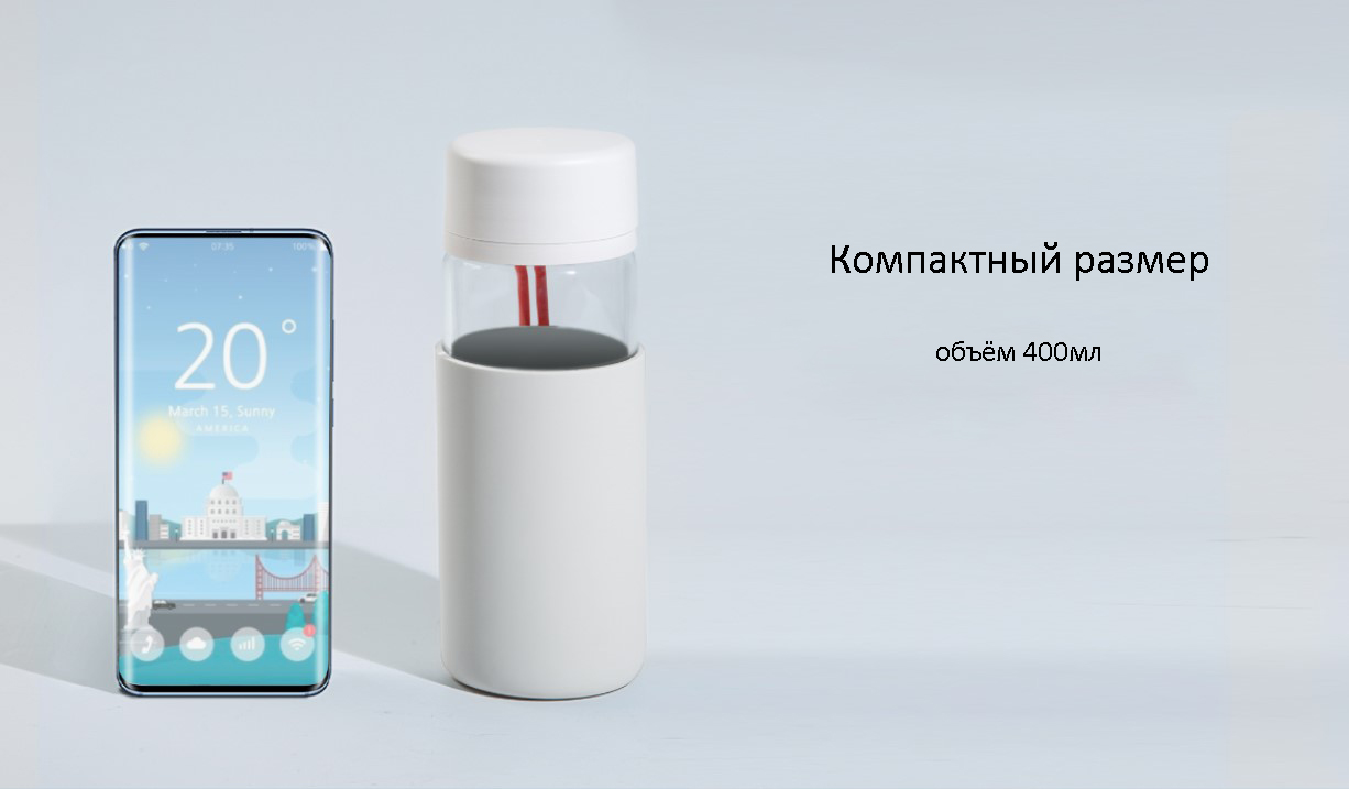 Стеклянная бутылка для воды Xiaomi Millet 400 мл (SJ090101)