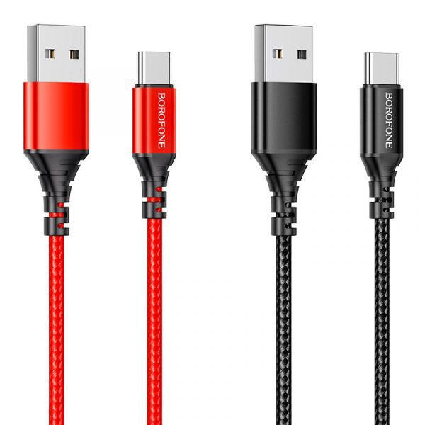 BOROFONE BX54 Ultra bright кабель для зарядки и передачи данных USB на USB-C, 1м, ток до 2.4A 1. Длина: 1 метр. Вес: 20г. 2. Внешний материал: оплетка. 3. Коннекторы: алюминиевый сплав. 4. Сердечник: 62 медные жилы, поддерживает передачу данных. 5. Ток до 2.4A.