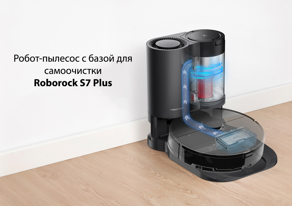 Робот-пылесос с базой для самоочистки Xiaomi Roborock S7 Plus Robot Vacuum Cleaner 